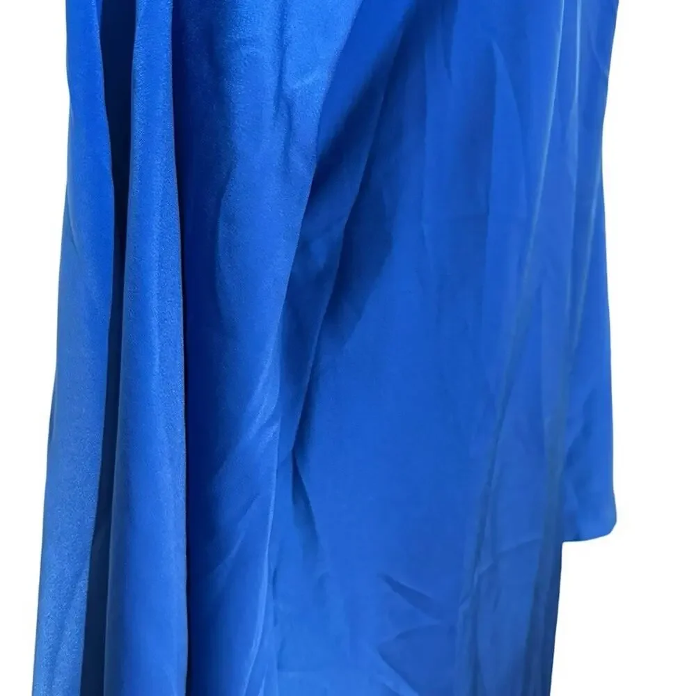 Asos Low Strappy Back Long Flare Sleeve Mini Blue Party cocktail Evening Dress 8